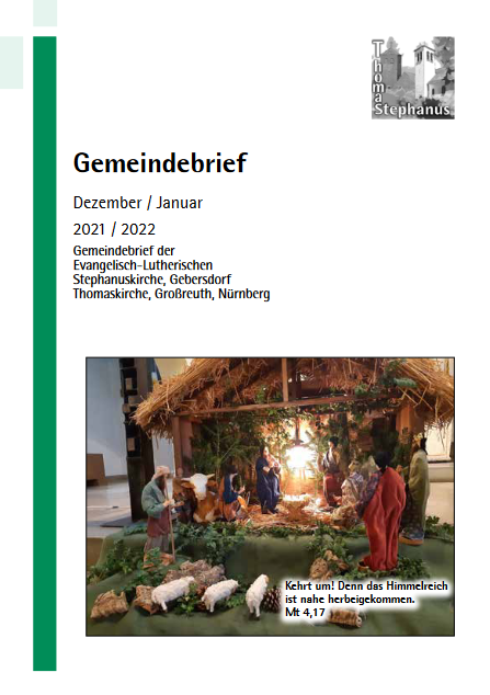 Titelblatt Gemeindebrief Dezember 21 / Januar 22
